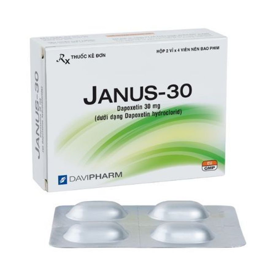 Viên uống xuất tinh sớm Janus-30 Davipharm hộp 2 vỉ x 4 viên hàng có sẵn