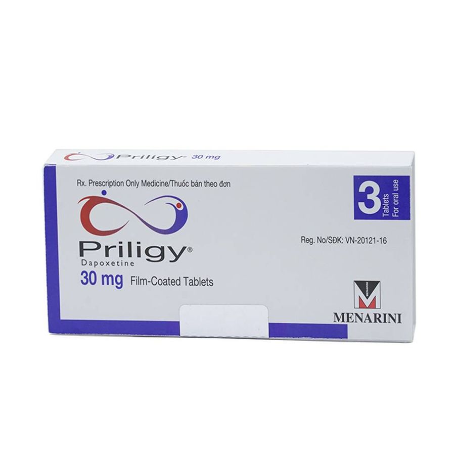 Viên uống xuất tinh sớm Priligy 30mg hộp 1 vỉ x 3 viên