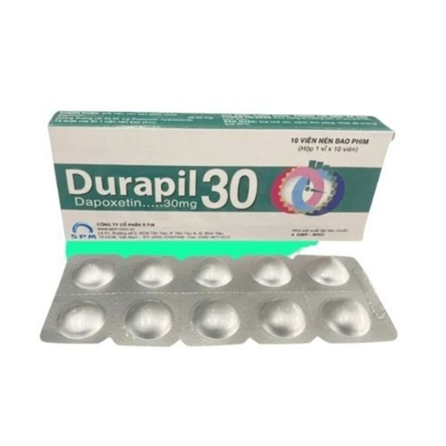 Viên uống xuất tinh sớm Durapil 30 hộp 1 vỉ x 10 viên