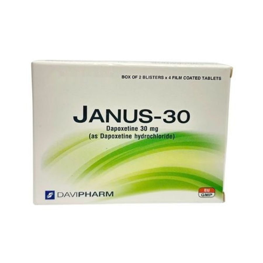 Viên uống xuất tinh sớm Janus-30 Davipharm hộp 2 vỉ x 4 viên loại tốt