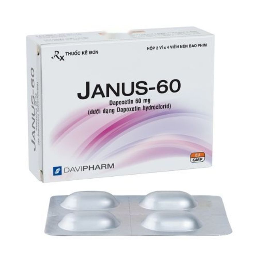 Viên uống xuất tinh sớm JANUS-60 Davipharm hộp 2 vỉ x 4 viên