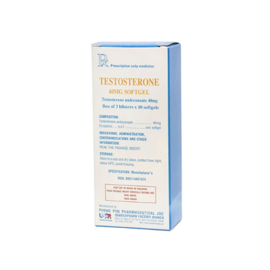 Viên uống sinh lý nam giới Testosterone Usarichpharm hộp 3 vỉ x 10 viên hàng có sẵn