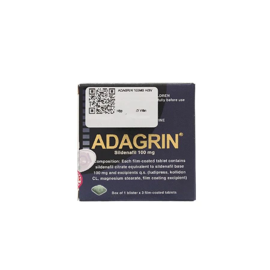 Viên uống rối loạn cương dương Adagrin 100mg (mẫu mới) hộp 3 viên giao nhanh