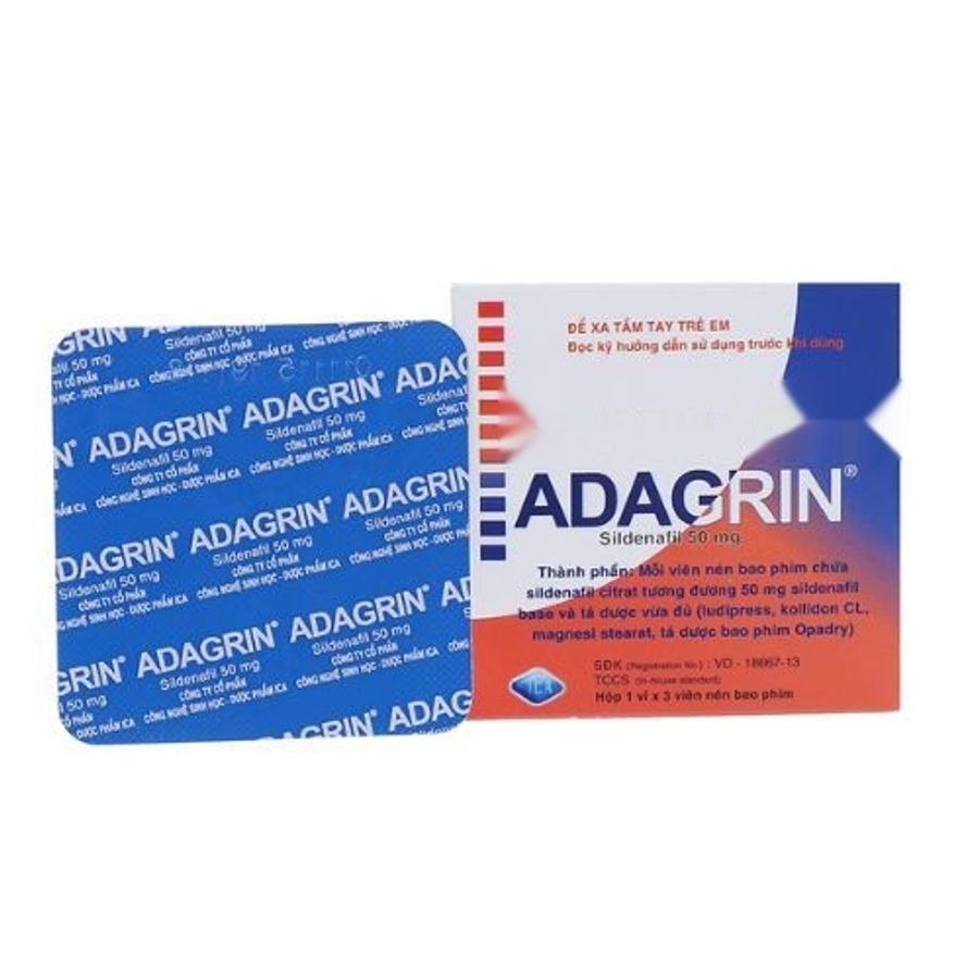 Viên uống rối loạn cương dương Adagrin 50mg hộp 3 viên giao nhanh