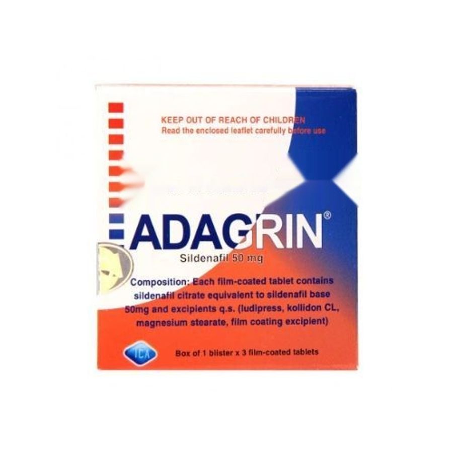 Viên uống rối loạn cương dương Adagrin 50mg hộp 3 viên bản tiêu chuẩn