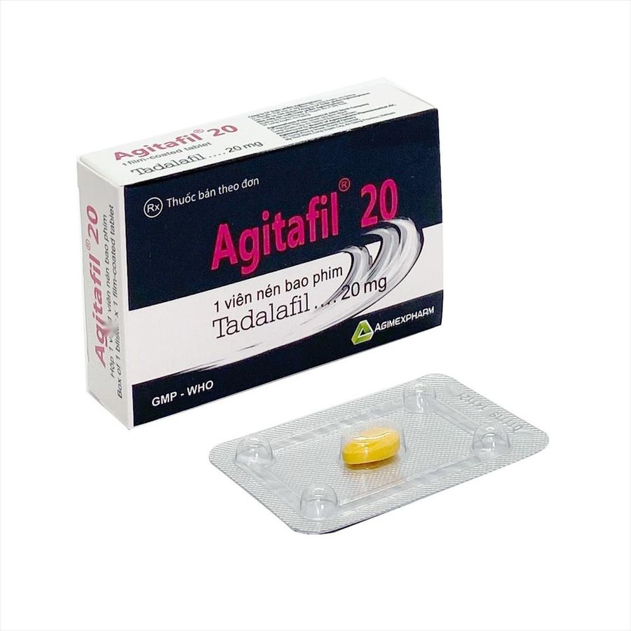 Viên uống rối loạn cương dương Agitafil 20 hộp 1 vỉ x 1 viên hàng chuẩn