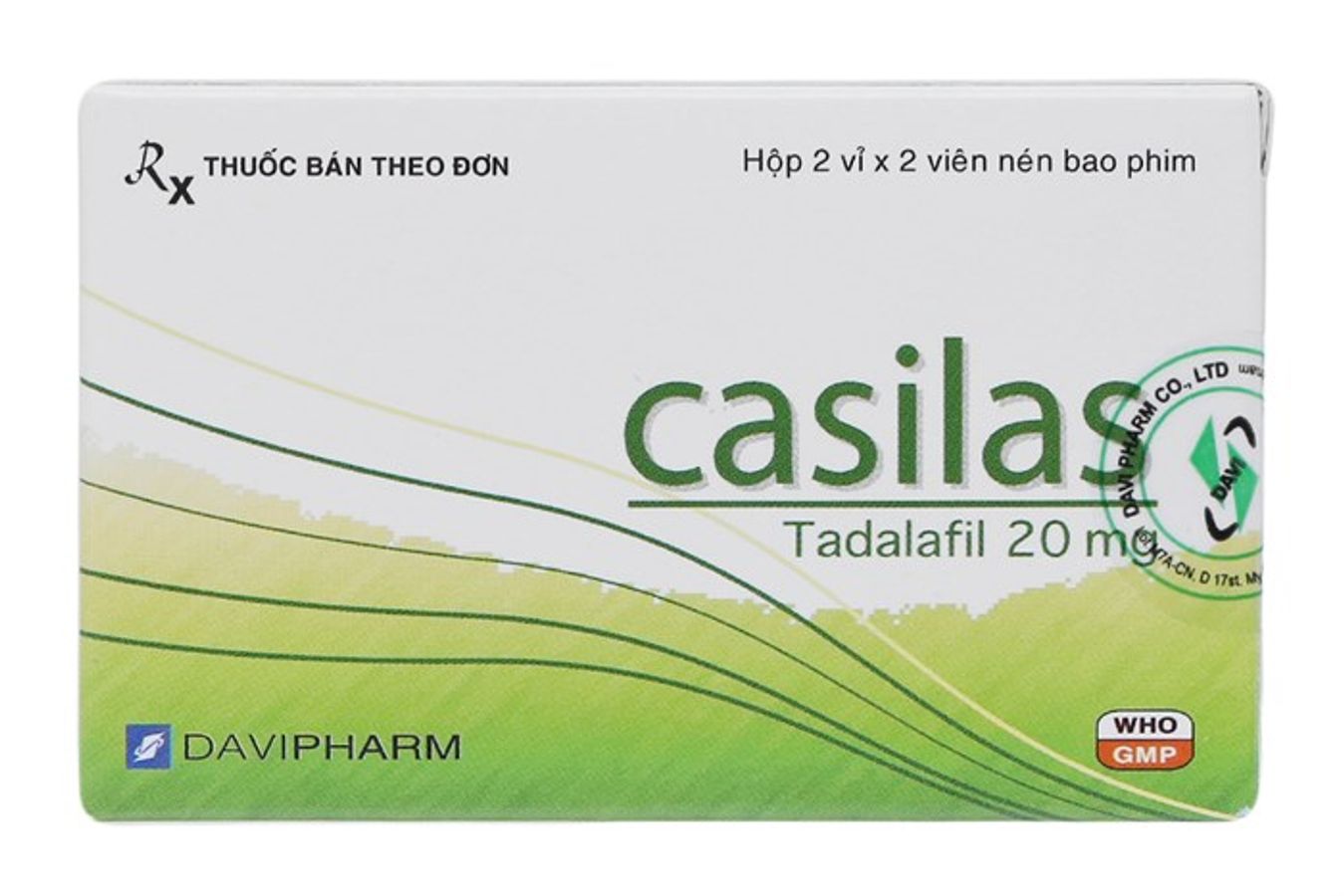 Viên uống rối loạn cương dương Casilas 20mg hộp 4 viên mẫu mới