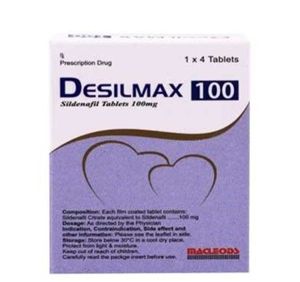 Viên uống rối loạn cương dương Desilmax 100 hộp 1 vỉ x 4 viên nén bao phim hàng có sẵn