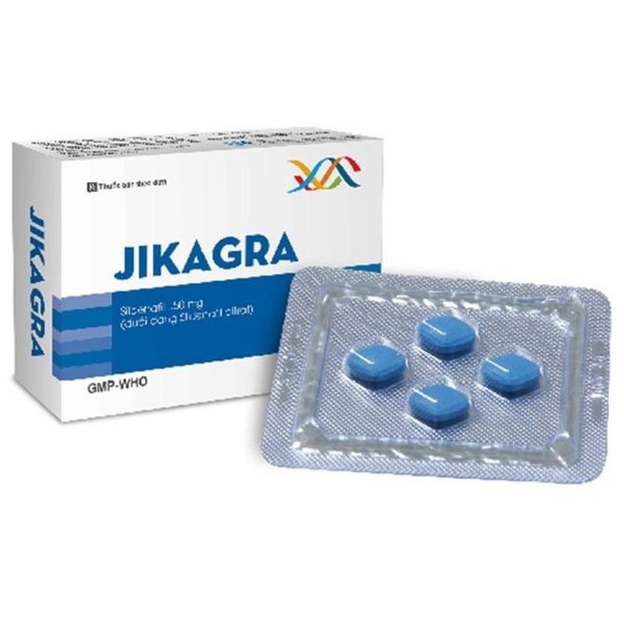 Viên uống rối loạn cương dương Jikagra 50mg hộp 4 viên mẫu mới