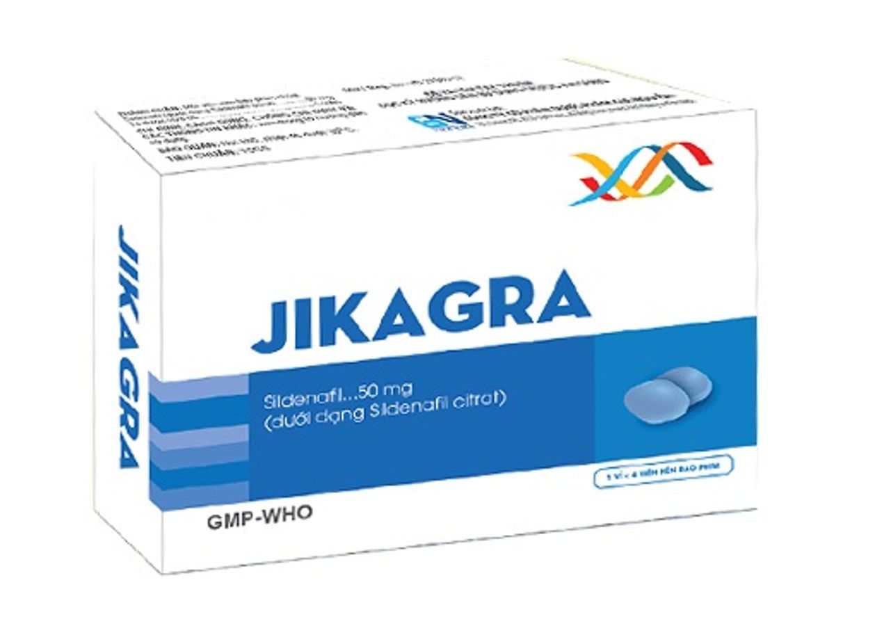 Viên uống rối loạn cương dương Jikagra 50mg hộp 4 viên bản tiêu chuẩn