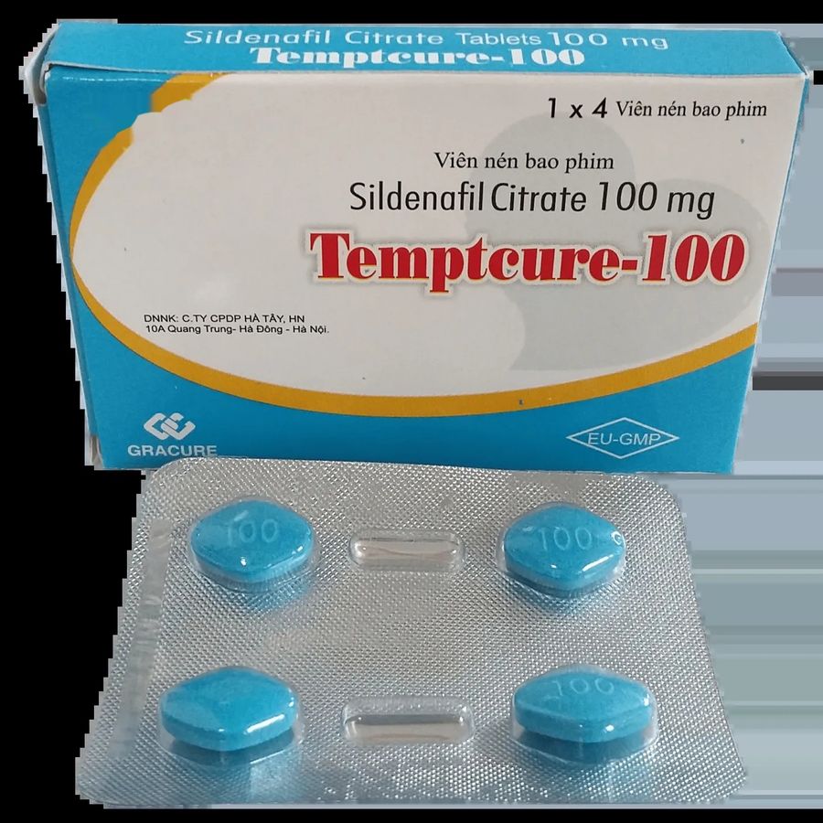 Viên uống rối loạn cương dương Temptcure - 100 hộp 1 vỉ x 4 viên nén bao phim giao nhanh