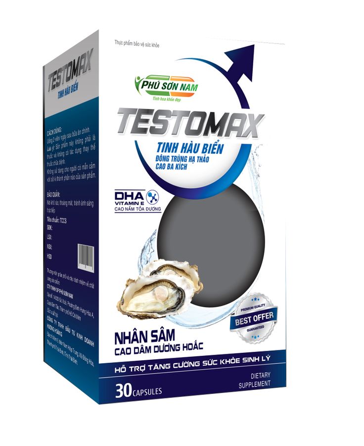 Viên hỗ trợ tăng cường sức khoẻ sinh lý Testomax hộp 30 viên hàng có sẵn