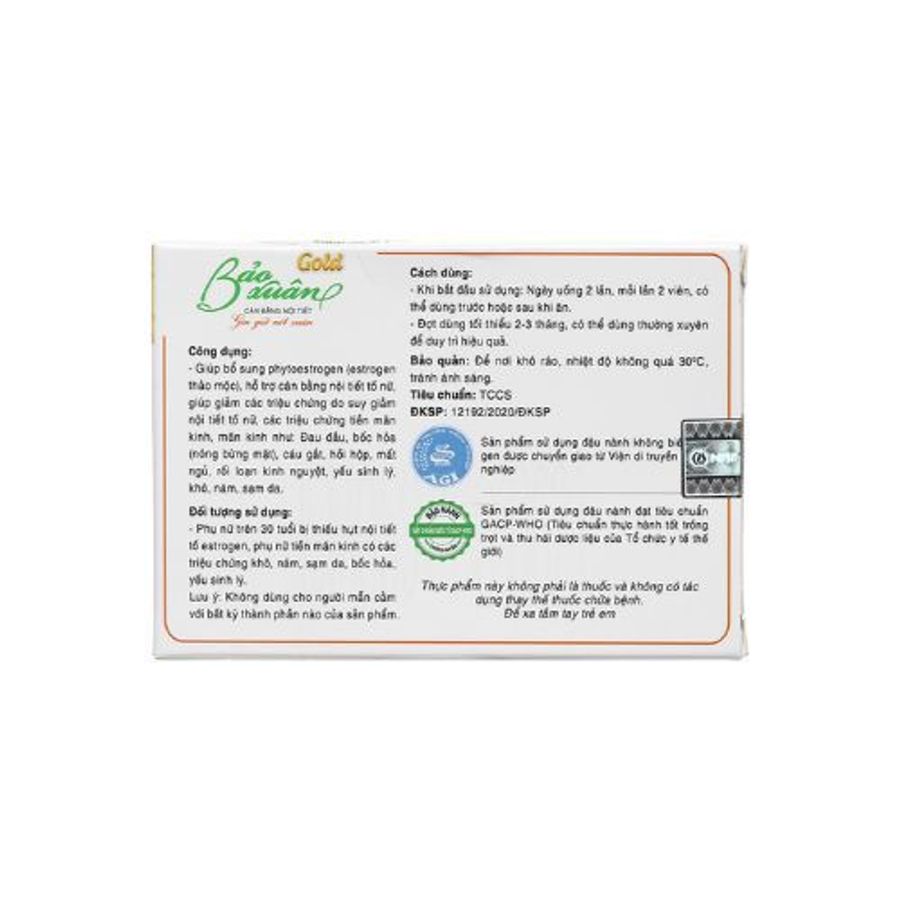 Viên uống cân bằng nội tiết tố nữ Bảo Xuân Gold Tuổi 30-50 hộp 30 viên đóng gói kín
