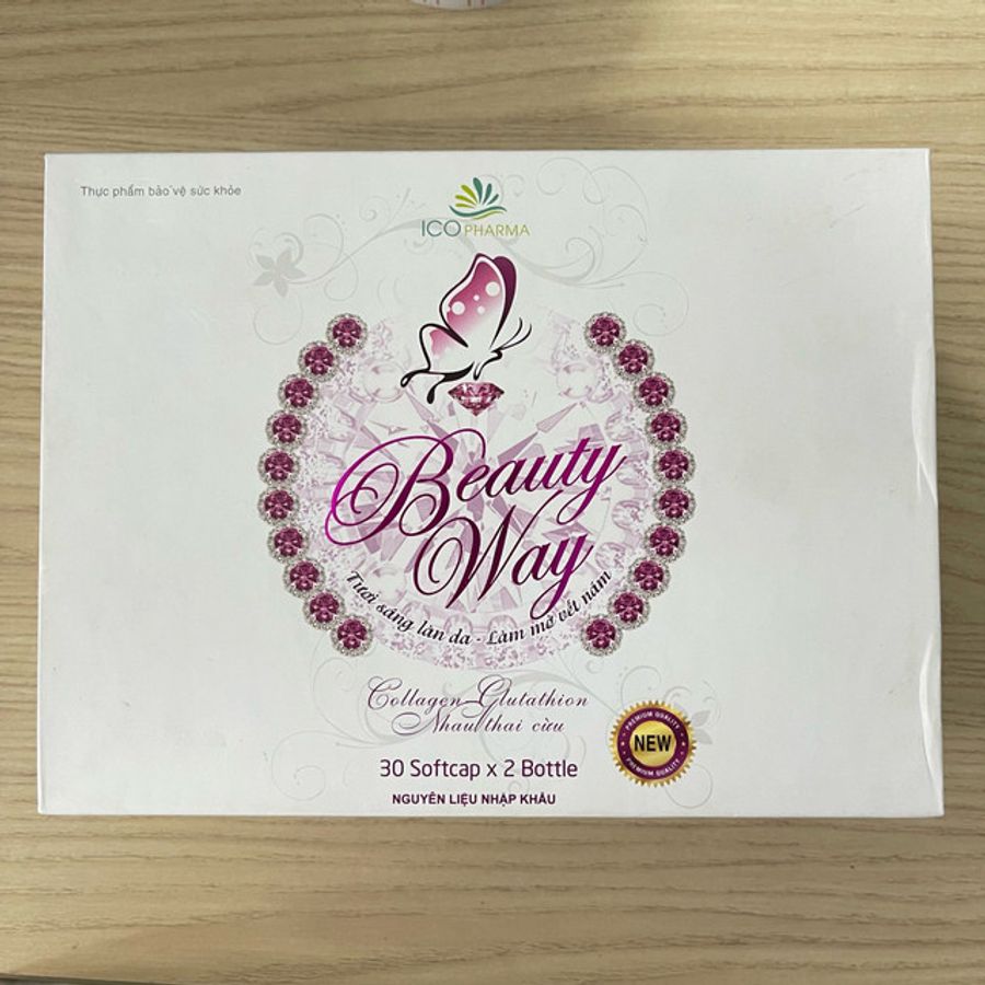Viên uống collagen nhau thai cừu Beauty Way ICOPharma hộp 2 lọ x 30 viên