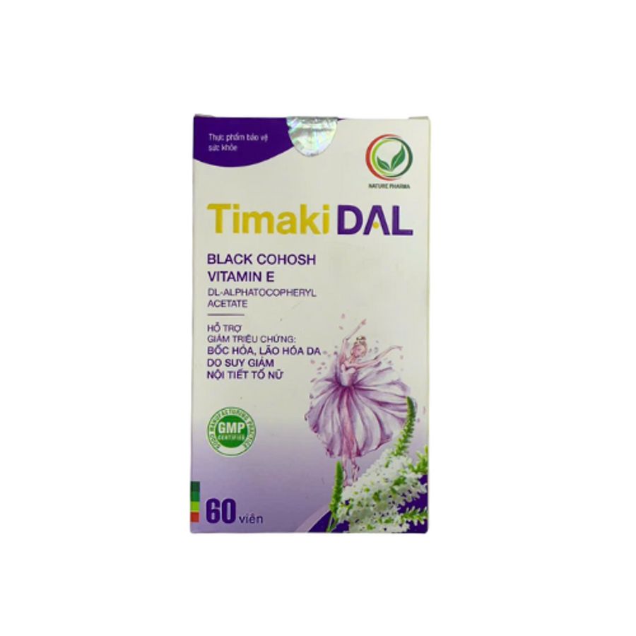 Viên uống giảm bốc hỏa, lão hóa da Timaki DAL Nature Pharma hộp 60 viên giao nhanh