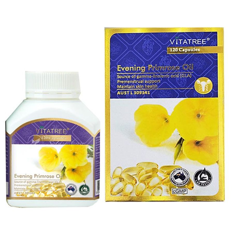 Viên uống hỗ trợ da và nội tiết Vitatree Evening Primrose Oil hộp 1 lọ 120 viên