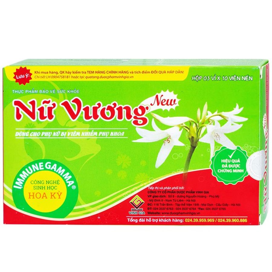 Viên Uống hỗ trợ Các Bệnh Phụ Khoa Nữ Vương hộp 30 viên