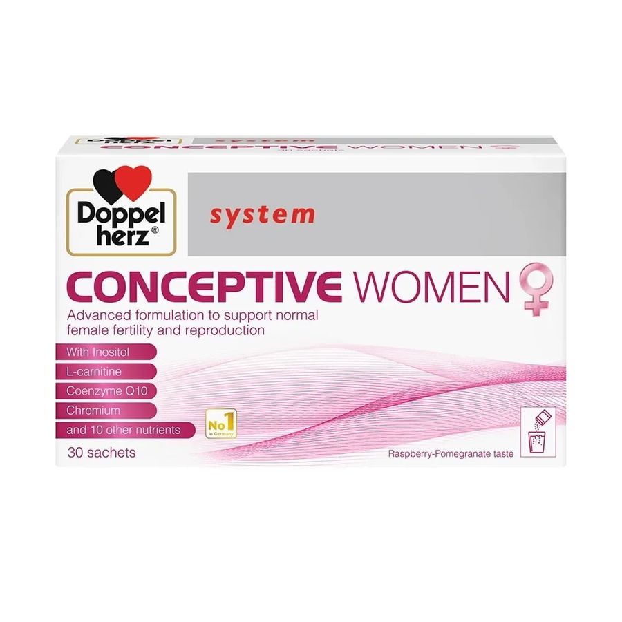 Viên uống hỗ trợ vô sinh, hiếm muộn cho nữ giới CONCEPTIVE WOMEN (Doppelherz) hộp 30 gói x 10g