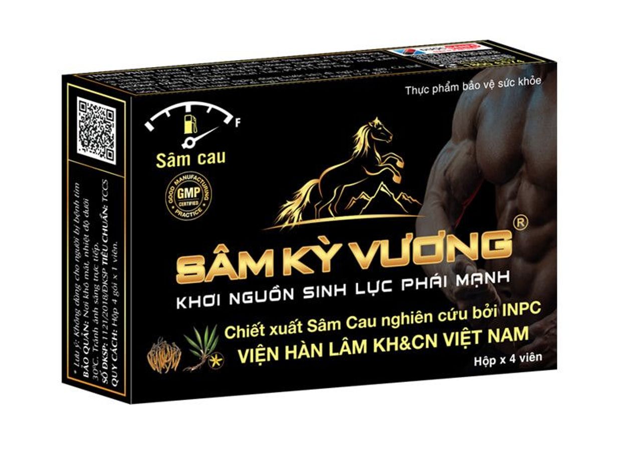 Viên uống hỗ trợ sinh lí, nội tiết tố nam Sâm Kỳ Vương hộp 4 viên