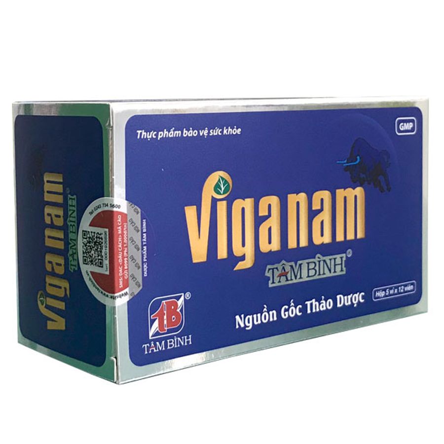Viên uống hỗ trợ tăng cường sinh lý nam giới Viganam Tâm Bình hộp 5 vỉ x 12 viên hàng có sẵn