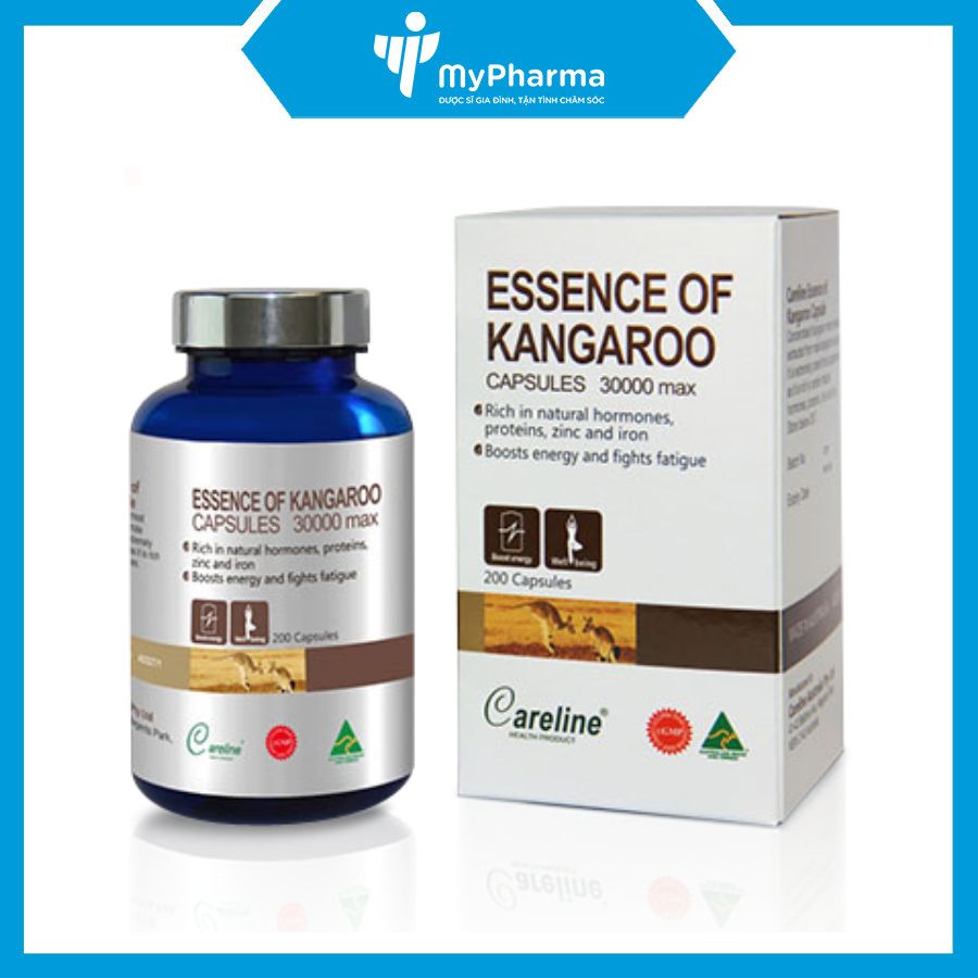 Viên uống tăng cường sinh lý nam Careline Essence of Kangaroo 30000 Max hộp 1 lọ 60 viên nang