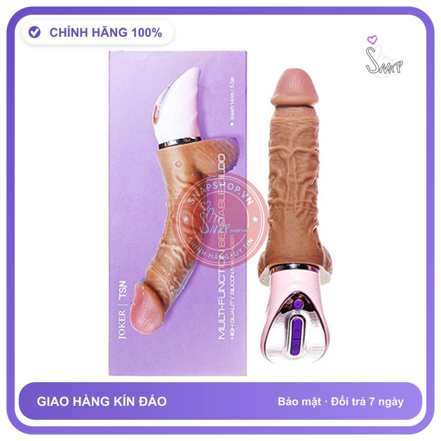Dương Vật Giả JOKER Gân Rung chính hãng - sạc usb, rung nhấp chuyển động đẩy tới và lui tự động, chống nước - giao hàng che tên kín đáo