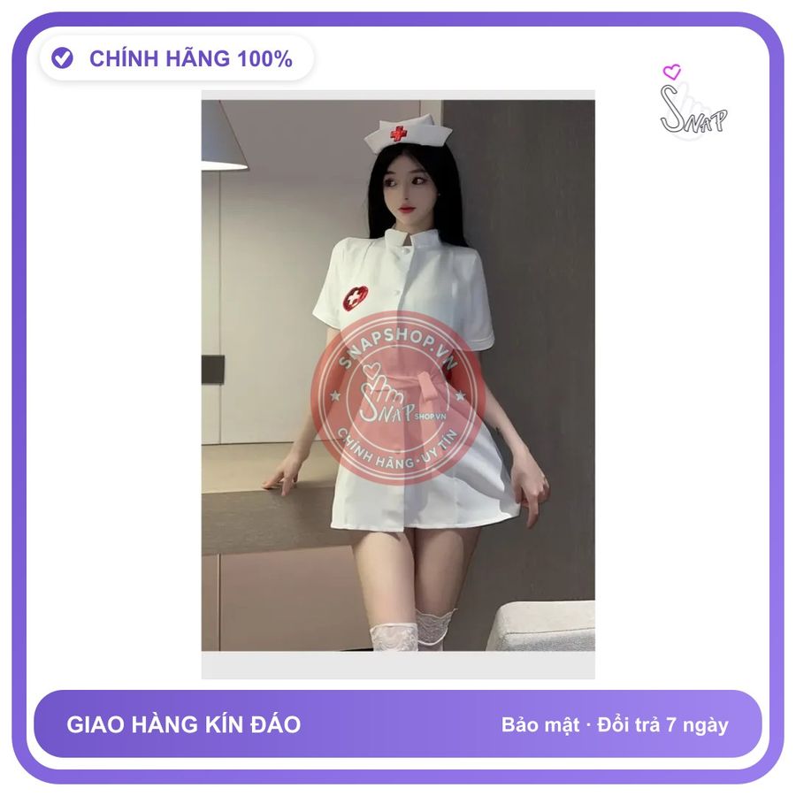 Cosplay Y Tá Anime Kèm PhCosplay Y Tá Anime N352ụ Kiện Sexy Dễ Thương N353 Trắng chính hãng - chất lụa mát mềm, phối ren, co giãn thoải mái - giao hàng che tên kín đáo