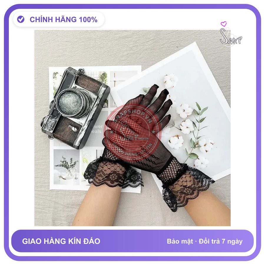 Phụ Kiện Cosplay Dễ Thương Cho Nữ Sexy Gợi Cảm Bao Tay Lưới Đen chính hãng - chất lụa mát mềm, phối ren, chất vải mềm mát - giao hàng che tên kín đáo