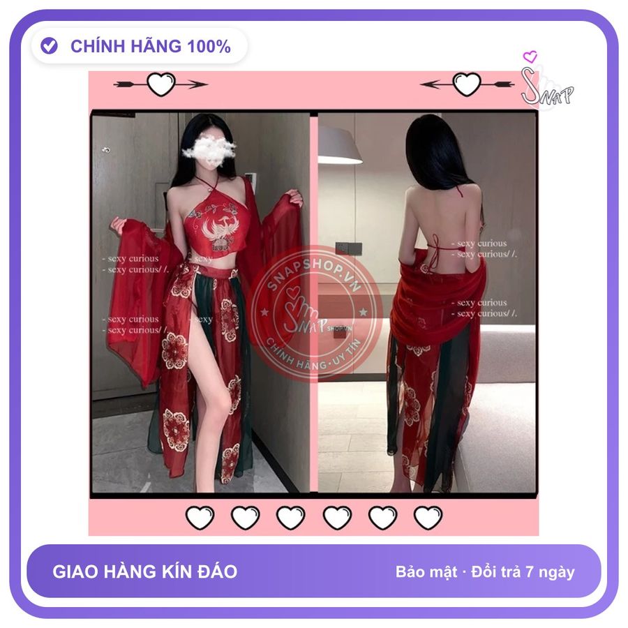 Đồ Cosplay Cổ Trang Trung Hoa Họa Tiết Hoa chính hãng - freesize, set đầy đủ phụ kiện, chất vải mềm mát - giao hàng che tên kín đáo