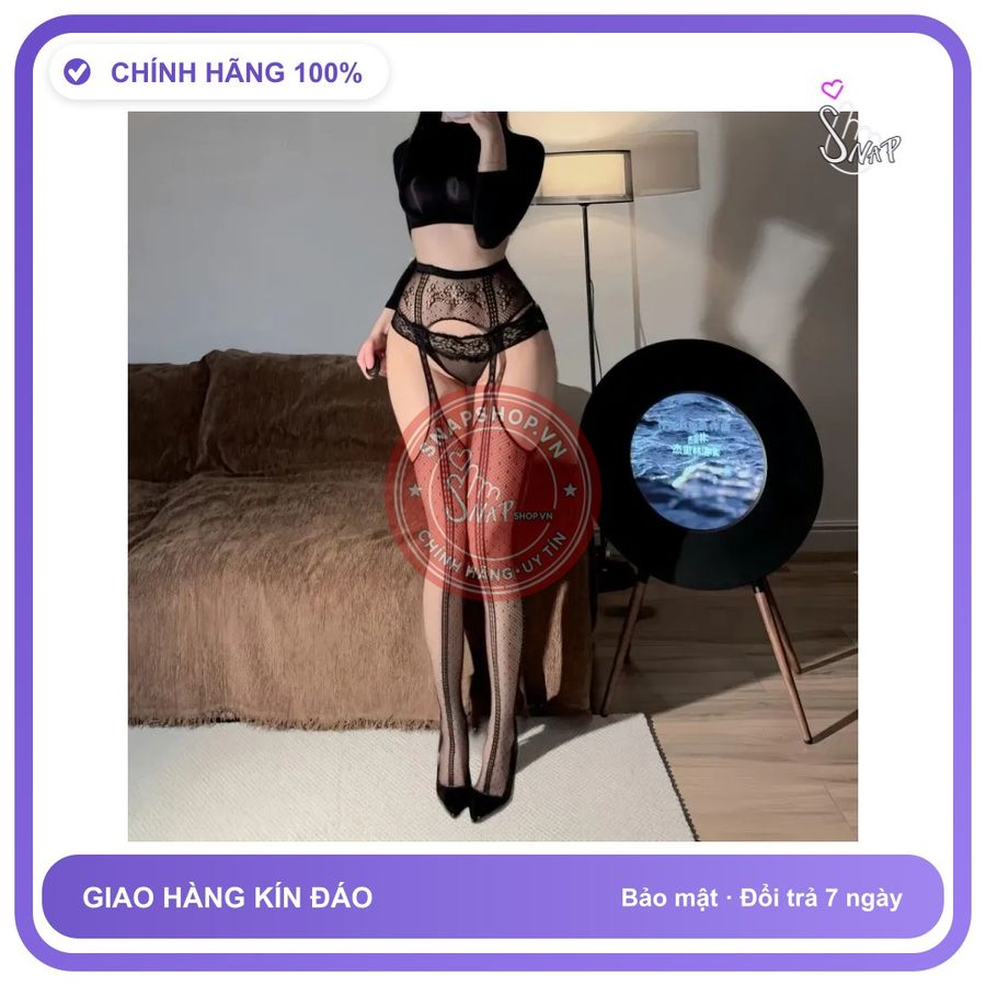 Tất Đùi Lưới Và Lụa Cao Cấp Quần Tất T821 Đen chính hãng - chất lụa mát mềm, phối ren, co giãn thoải mái - giao hàng che tên kín đáo