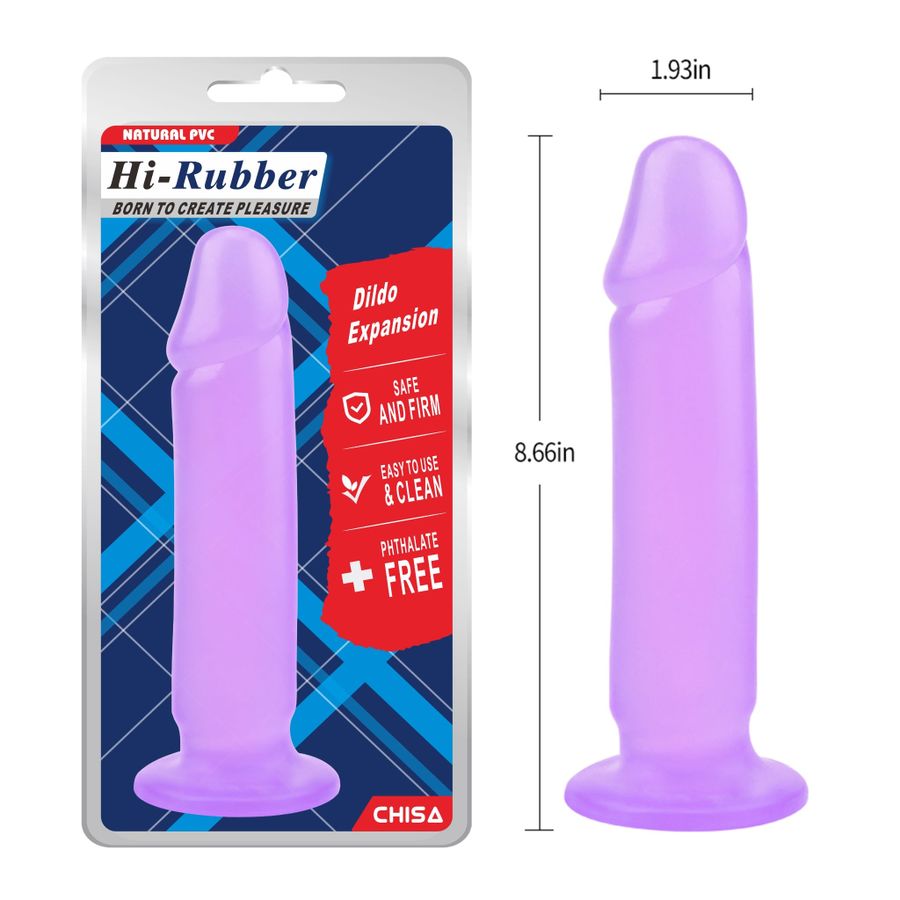 Dương Vật Giả Dính Tường Hi-Rubber Expansion Màu Tím chính hãng - sạc USB, đế hít tường, silicone mềm mại - giao hàng che tên kín đáo