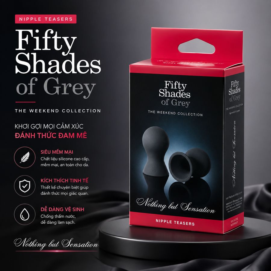 Kẹp Vú Kích Thích Đầu Ti Fifty Shades Of Grey Nipple Teasers chính hãng - chất liệu an toàn cho da, dễ vệ sinh, êm ái khi dùng - giao hàng che tên kín đáo