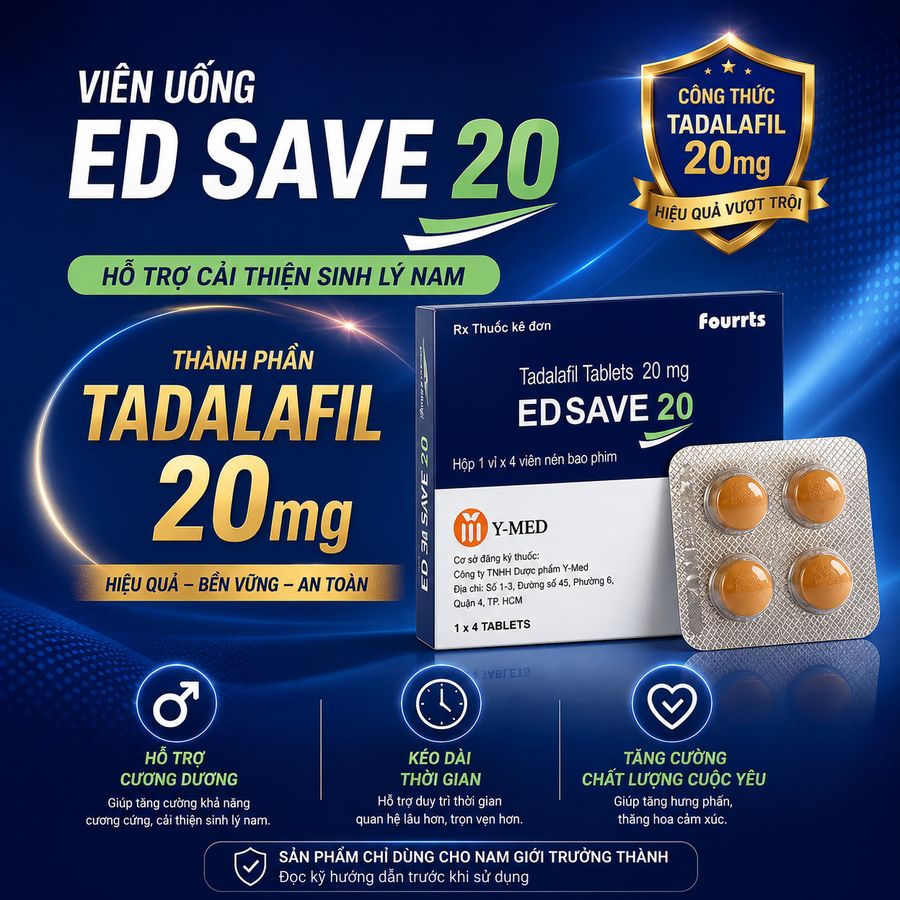 Viên Uống Cương Dương, Tăng Cường Sinh Lý Edsave 20 chính hãng - hỗ trợ tăng cường sinh lý, hàng chuẩn nguồn gốc rõ ràng, dùng đều đặn mỗi ngày - giao hàng che tên kín đáo