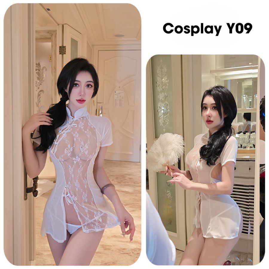 Bộ Cosplay Sườn Xám Trung Hoa Y09 Màu Tím chính hãng - chất vải mềm mát, đường may tỉ mỉ, tôn dáng quyến rũ - giao hàng che tên kín đáo