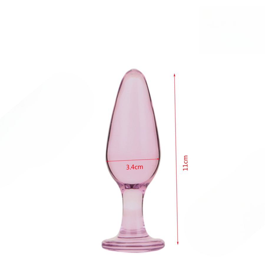 Phích Cắm Hậu Môn Thủy Tinh Size XS Đầu Trơn chính hãng - chất liệu an toàn cho da, dễ vệ sinh, êm ái khi dùng - giao hàng che tên kín đáo