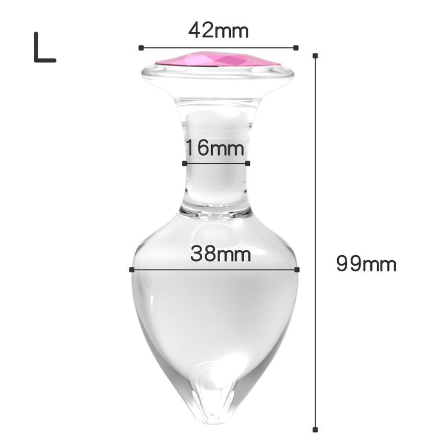 Phích Cắm Hậu Môn Thủy Tinh Đính Đá Plug1 Size L chính hãng - chất liệu an toàn cho da, dễ vệ sinh, êm ái khi dùng - giao hàng che tên kín đáo