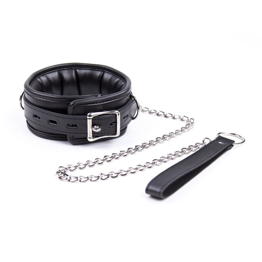 Vòng Cổ Da Cao Cấp Kèm Xích - Đồ Chơi BDSM chính hãng - chất liệu an toàn cho da, dễ vệ sinh, êm ái khi dùng - giao hàng che tên kín đáo