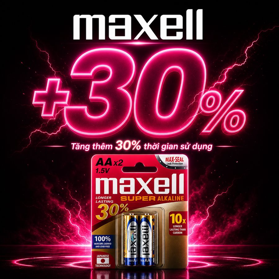 Pin Tiểu AA Maxell Super Alkaline Nhật Bản chính hãng - chất liệu an toàn cho da, dễ vệ sinh, êm ái khi dùng - giao hàng che tên kín đáo