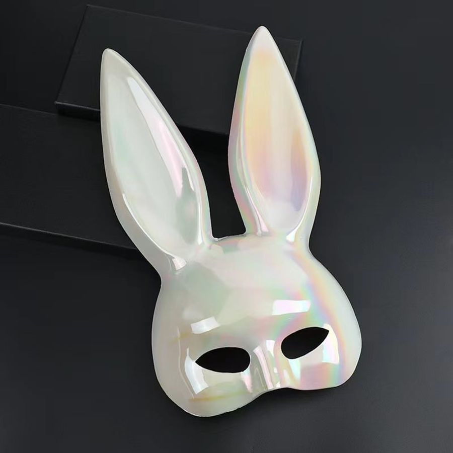 Mặt Nạ Playboy Cosplay Tai Thỏ BDSM Trắng Holographic chính hãng - chất vải mềm mát, đường may tỉ mỉ, tôn dáng quyến rũ - giao hàng che tên kín đáo