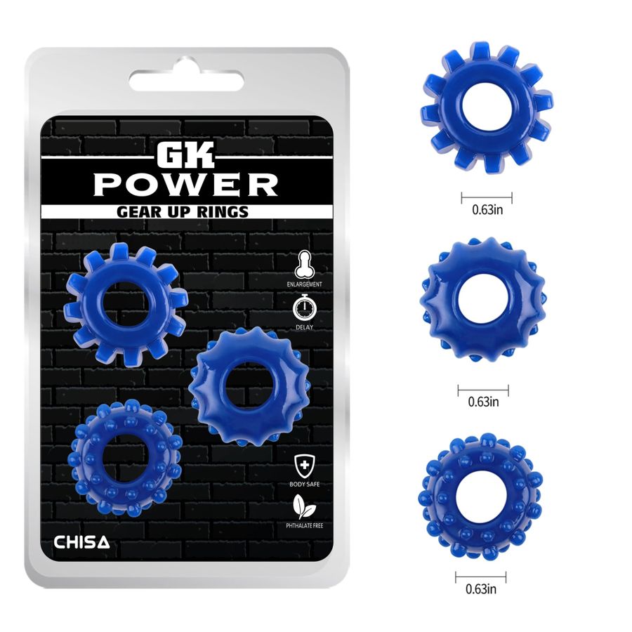 Vòng Đeo Chisa GK Power Gear Up Rings Màu Xanh chính hãng - thấm nhanh không nhờn rít, dùng trước khi quan hệ, nhỏ gọn dễ mang theo - giao hàng che tên kín đáo