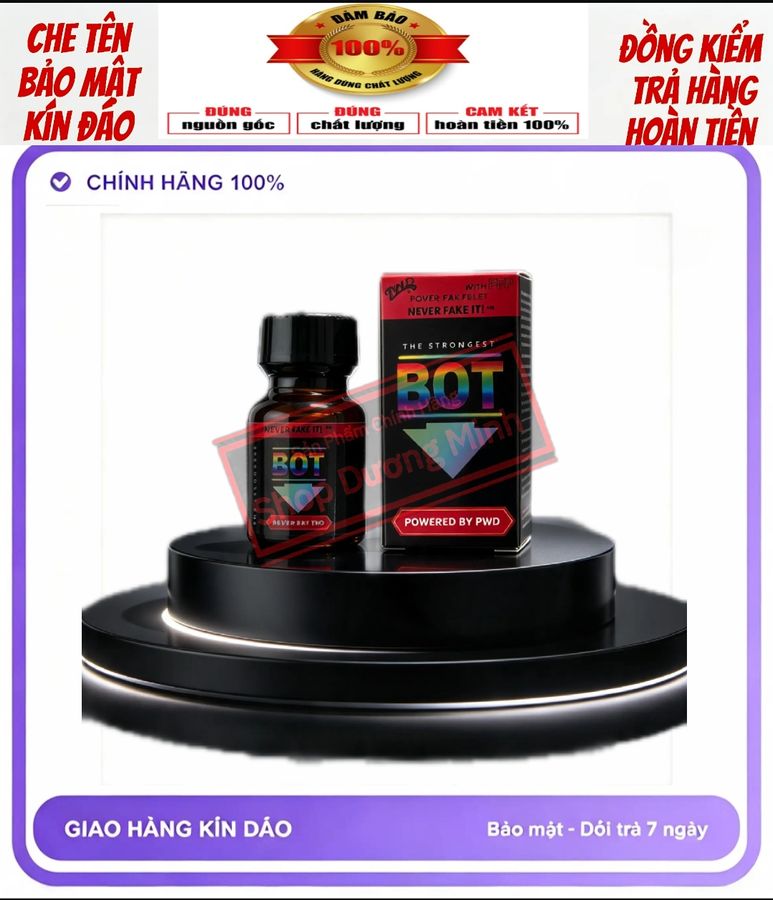 Chai Hít Popper 10ml USA, Dành Cho Bot, Giúp Giảm Đau, Tăng Kích Thích Hưng Phấn Cực Mạnh 