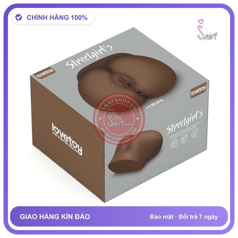 Lovetoy Streetgirl Torso Hông Da Đen Âm Đạo và Hậu Môn chính hãng - sạc USB, silicone mềm mại, chất liệu an toàn cho da - giao hàng che tên kín đáo
