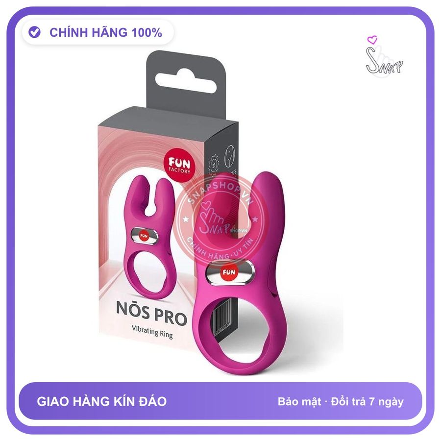(Che Tên) Vòng Rung Fun Factory NOS Pro: Hai Động Cơ, Hai Người Chung Một Nhịp Hộp Trắng Kín