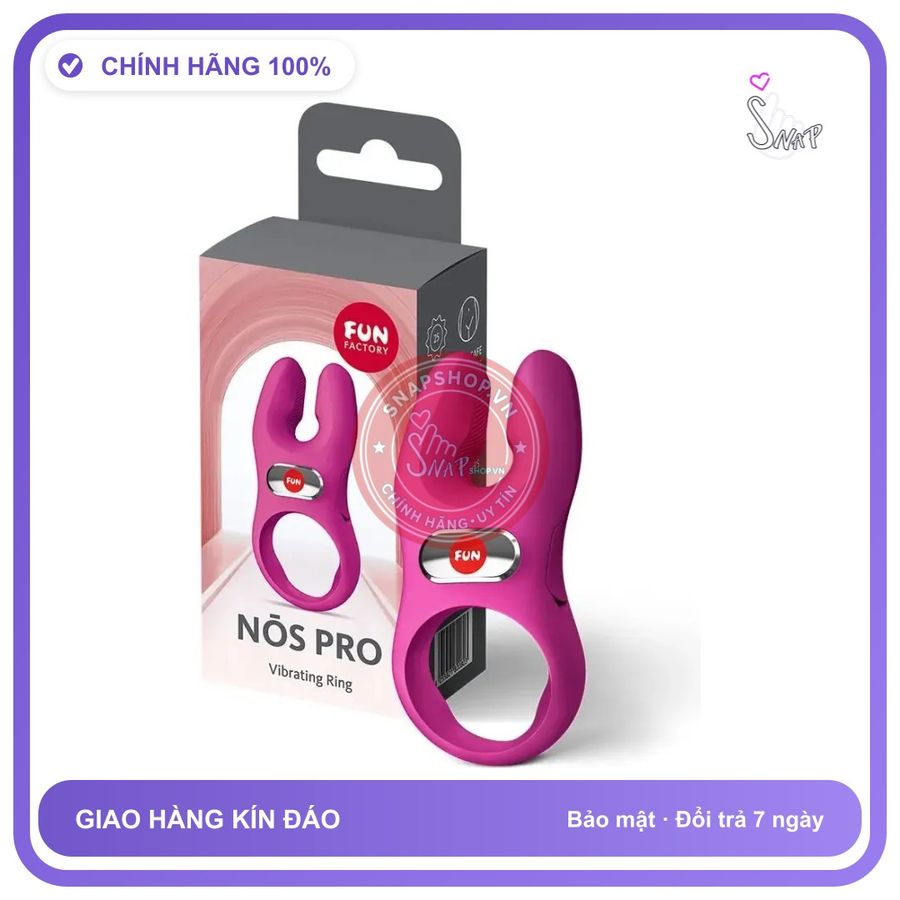 Vòng Rung Fun Factory NOS Pro: Hai Động Cơ chính hãng - 7 chế độ rung, sạc USB, chống nước - giao hàng che tên kín đáo