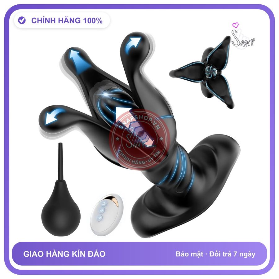 Máy Massage Tuyến Tiền Liệt Hoa Địa Ngục Đầu chính hãng - 9 chế độ rung, sạc từ tính, điều khiển từ xa - giao hàng che tên kín đáo
