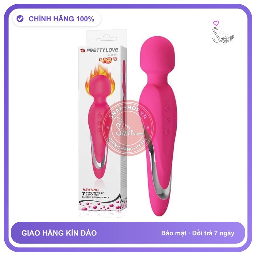 Máy Rung Tỏa Nhiệt 48°C Pretty Love Michael chính hãng - sạc USB, rung êm không tiếng động, chất liệu an toàn cho da - giao hàng che tên kín đáo