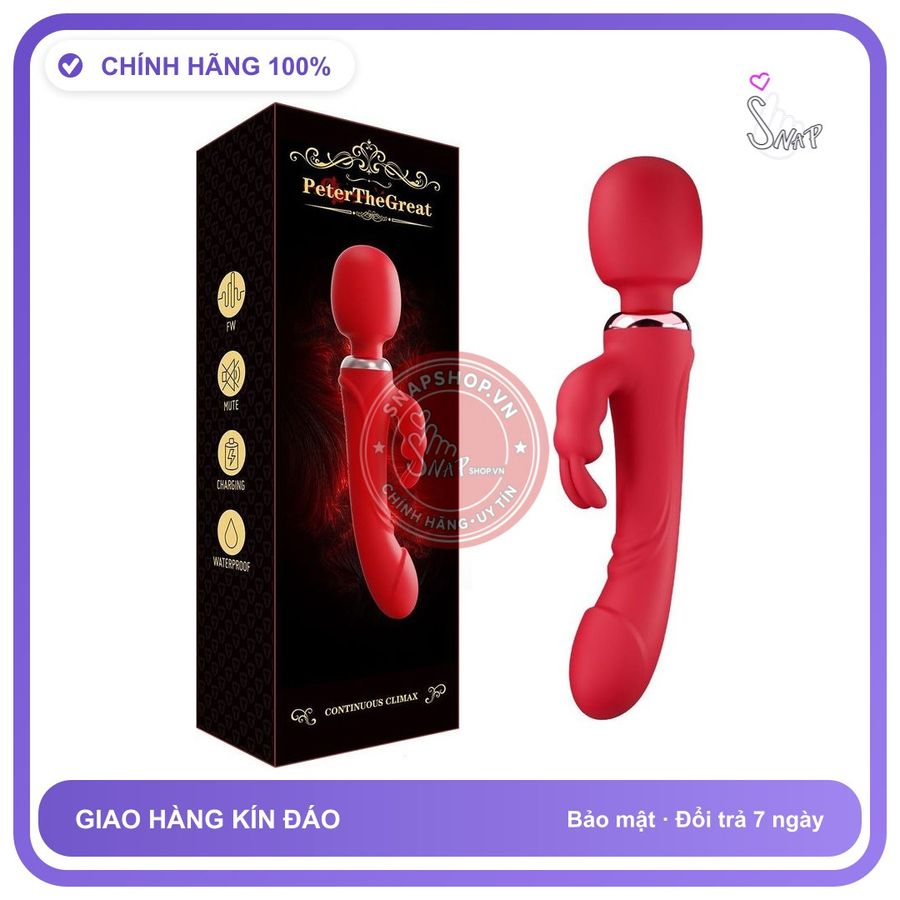 Chày Rung Thỏ Flora 3in1 PeterTheGreat Điểm G, Âm chính hãng - silicone mềm, chất liệu an toàn cho da, dễ vệ sinh - giao hàng che tên kín đáo