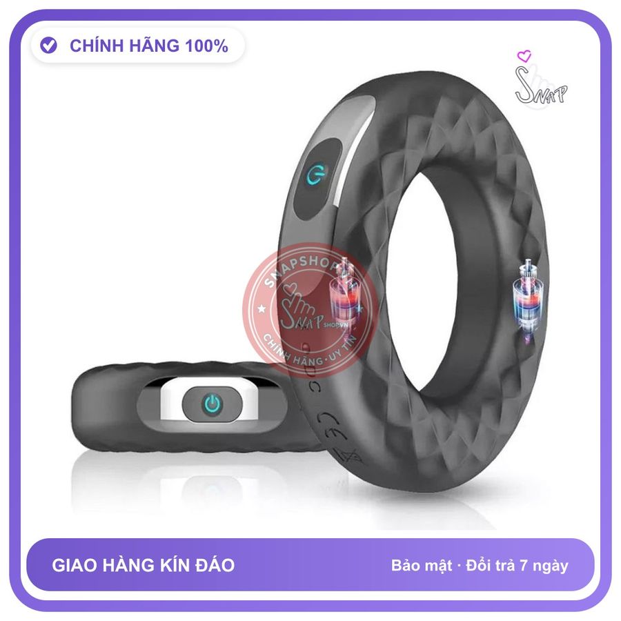 Vòng Đeo Dương Vật Bánh Xe Vân Kim Cương chính hãng - 10 chế độ rung, sạc từ tính, chống nước - giao hàng che tên kín đáo