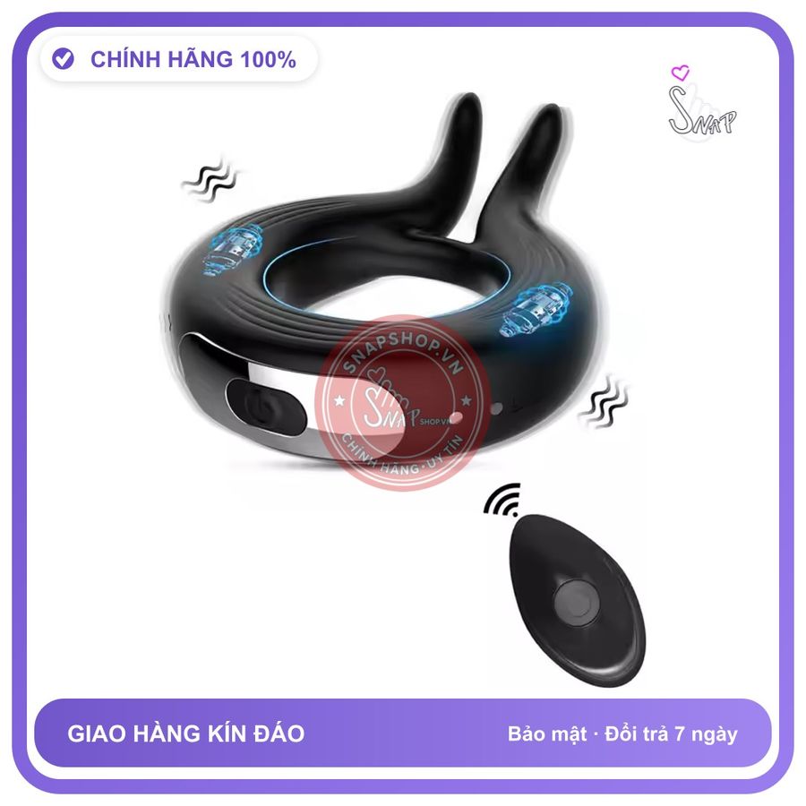 Vòng Rung Đôi Kích Thích Âm Vật 10 Chế chính hãng - 10 chế độ rung, sạc từ tính, điều khiển từ xa - giao hàng che tên kín đáo